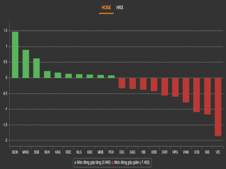 Cổ phiếu vốn hóa lớn lao dốc đầu tuần